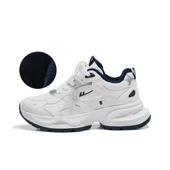 Warrior Low Top Chunky Sneakers Unisex White Dark Blue