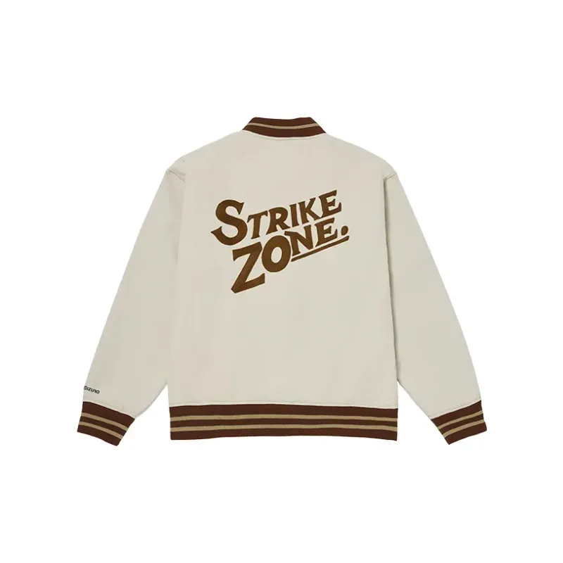 Mizuno Baseball Jacket Men's Gravel Color Comes With Necklace-2