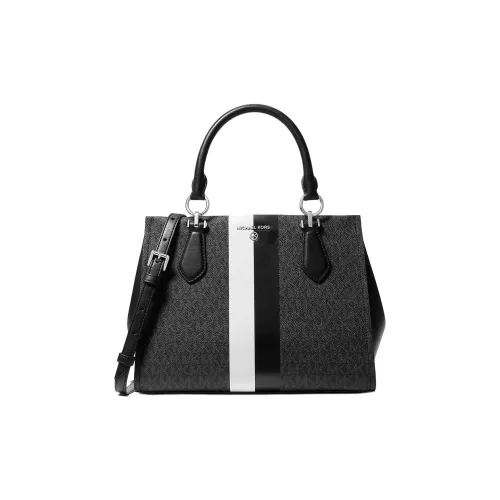 MICHAEL KORS MARILYN Coated Canvas Shoulder Bag Crossbody Bag Handbag Medium Size Women's Black & White
