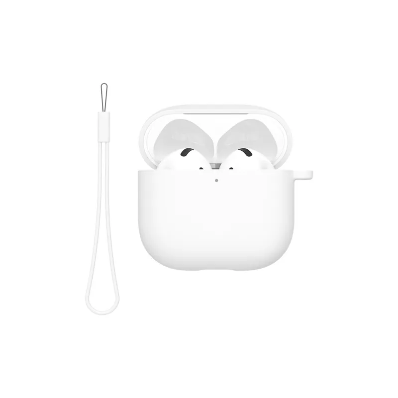 W&P Compatible With AirPods 4 Silicone Liquid Case Extra Thin Detachable Lanyard Minimalist Headphone Cases-2