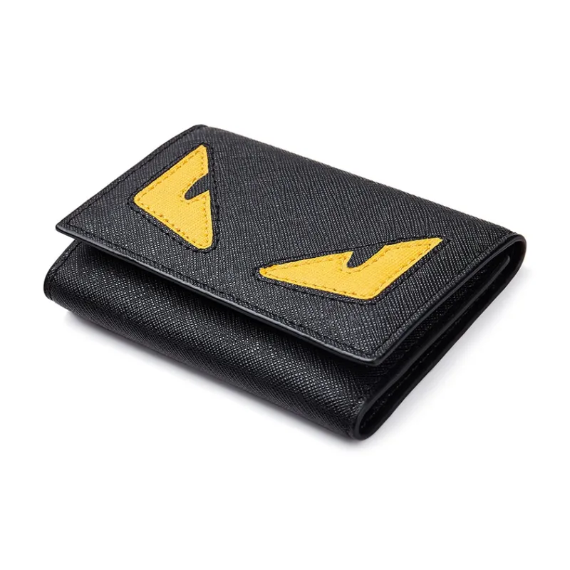 BOSTANTEN Cow Leather Multifunction Button Lock Key Pouch Card Pouch Key Pouch Unisex Black-2