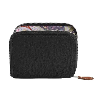 HERMES Silk'In Epsom Stitched Epsom Leather Wallet Women's Black/Black/Gallon/Slime Green