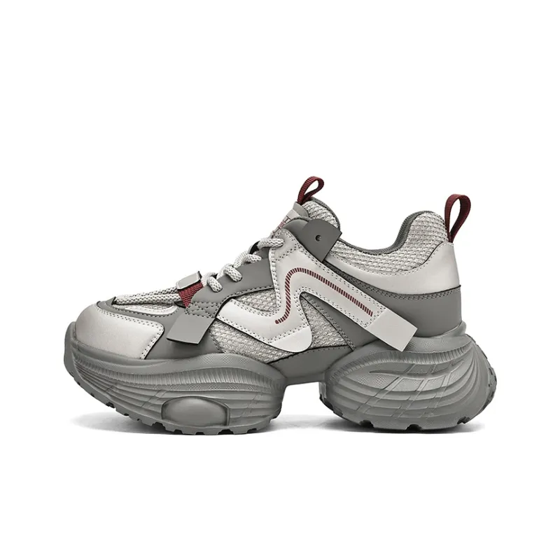 HLA Chunky Sneakers Women's Low Top White Black/Gunmetal-5