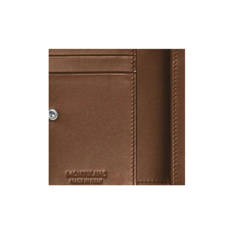 MONTBLANC Leather Wallet Men's Dark Pool Blue With Brown Accents-6