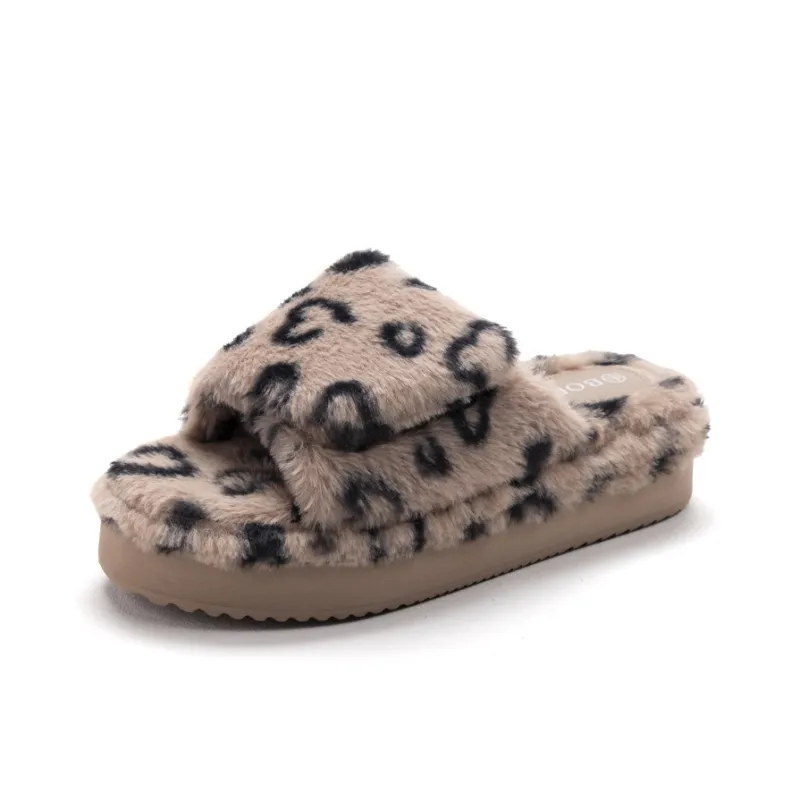 BOREE Slide Slippers Women's Leopard Print-2