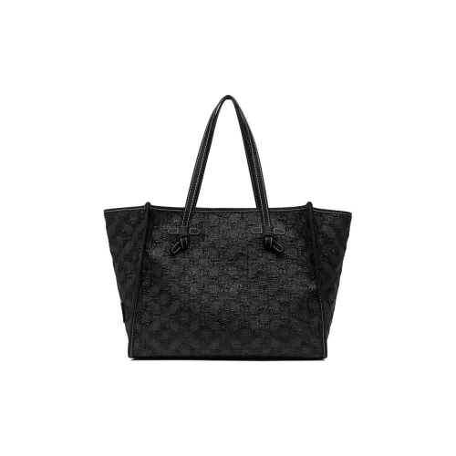 GIANNI CHIARINI Straw Tote Bag Shopping Bag Handbag Women's Black