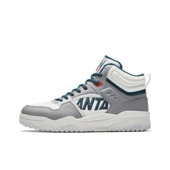 Anta Slam Slip Resistant Warm High Top Skateboard Shoes Men's White Gray Blue