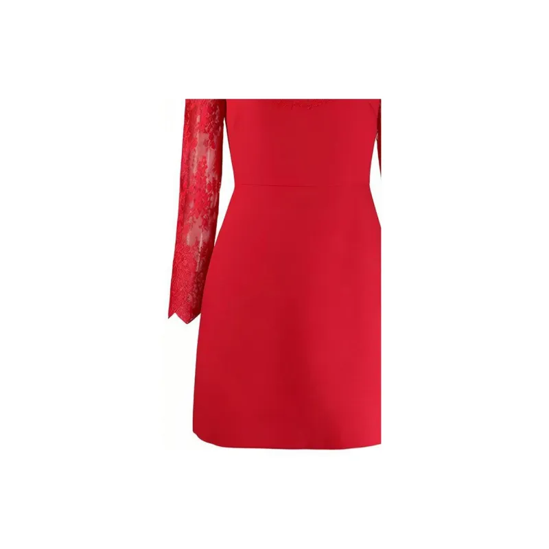 Valentino Long-Sleeved Dresses Women's Red-5