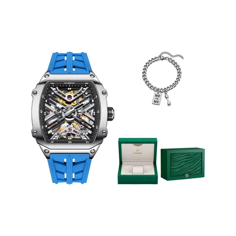 STARKING Steel Core Collection Mechanical Movement Silicone Strap Watch Men's Watches Black Dial-35