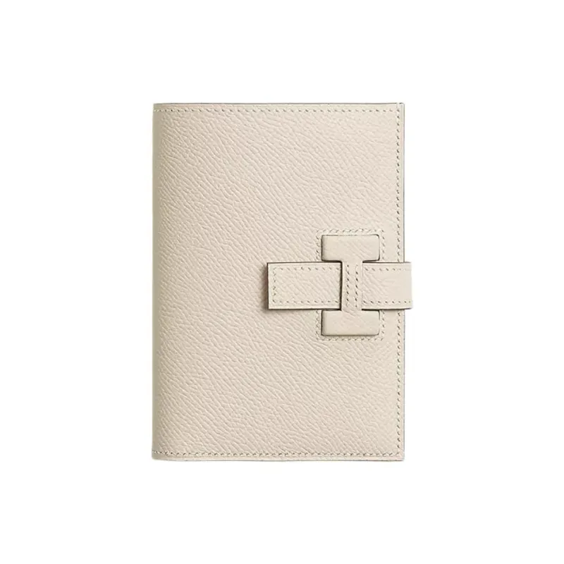 HERMES H Passant Epsom Leather Wallet Women's 10 Craie Milkshake White-0
