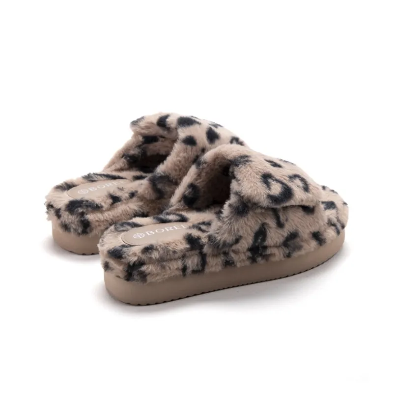 BOREE Slide Slippers Women's Leopard Print-4