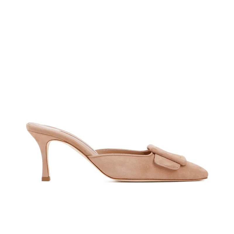 MANOLO BLAHNIK Maysale 70mm Buckled Suede Mules-1