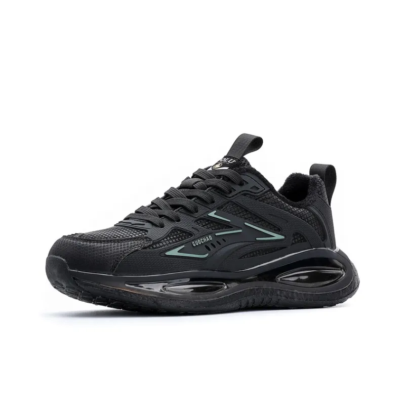 POLUDIYIPI Running Shoes Unisex Low Top Crystal Velvet Black-1