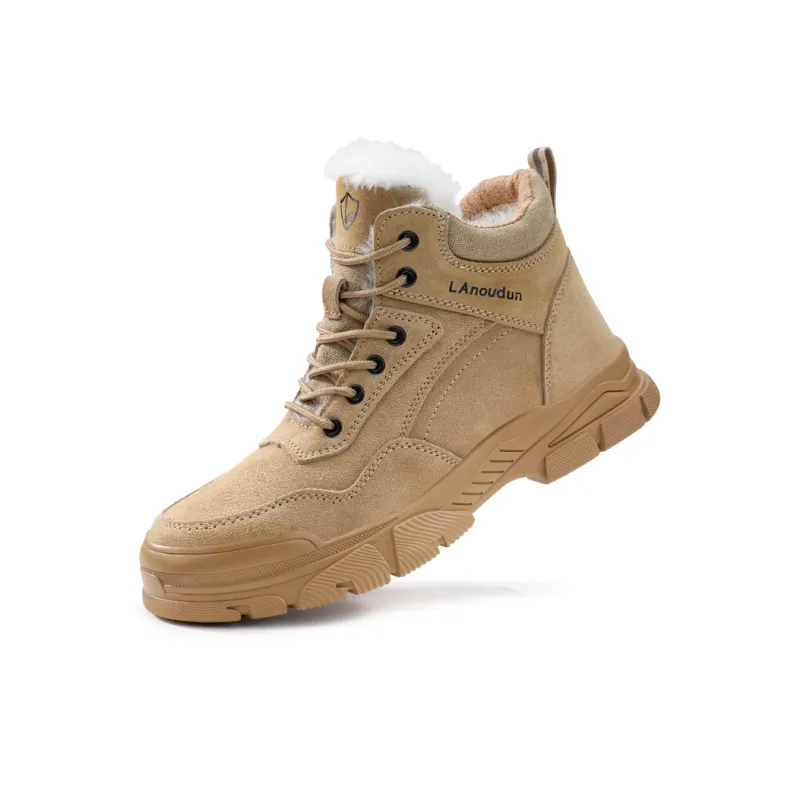 Blue Gull Shield Wear resistant And Waterproof High Top Outdoor Shoes Unisex Khaki-2