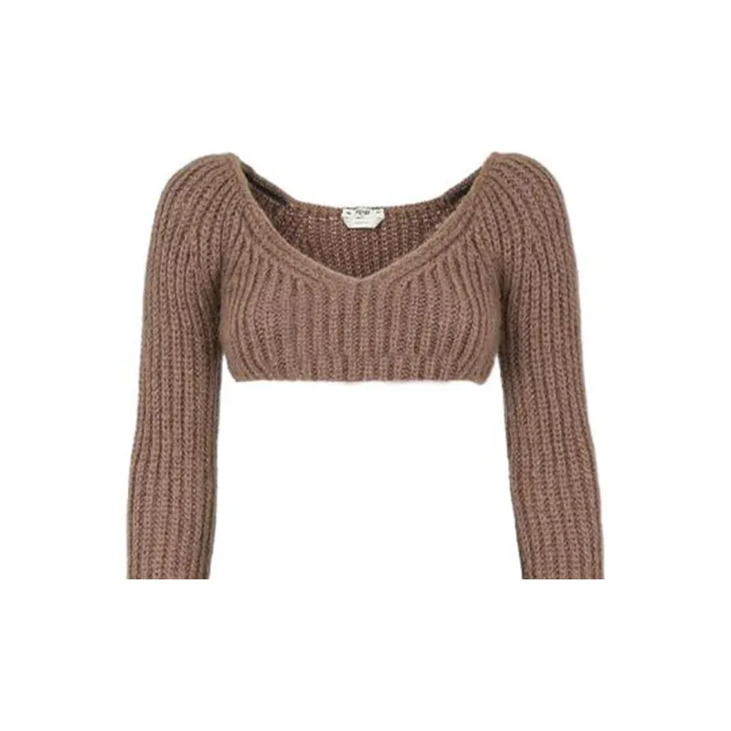 FENDI Cashmere Sweaters Women's Brown-5