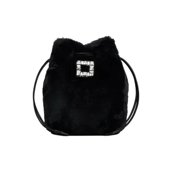 Roger Vivier Faux Fur Bucket Bags Shoulder Bag Crossbody Bag Women's Black