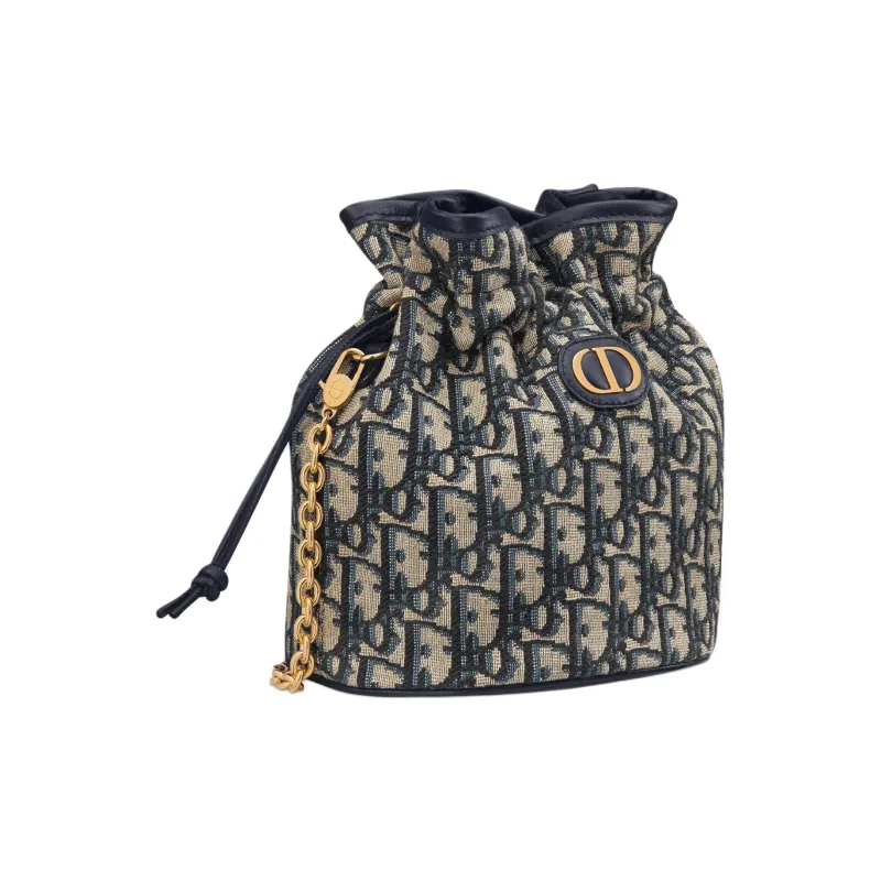 DIOR 30 Montaigne Cotton Bucket Bag, Shoulder Bag, Crossbody Bag Mini Women's Blue-1