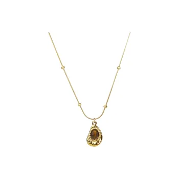 NATURALLYJOJO Cat's Eye Stone Necklaces Women's