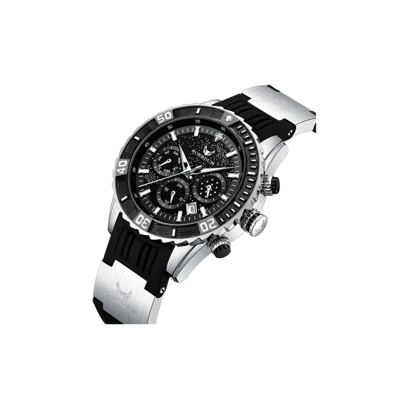 ROERDUM Voyager Collection Diving Watch Automatic Mechanical Movement Silicone Strap Watch Men's Watches Black Dial-1