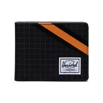 Herschel Polyester Card Holder Wallet Coin Purse Unisex Mesh Black/Stone Gray/Sun Orange