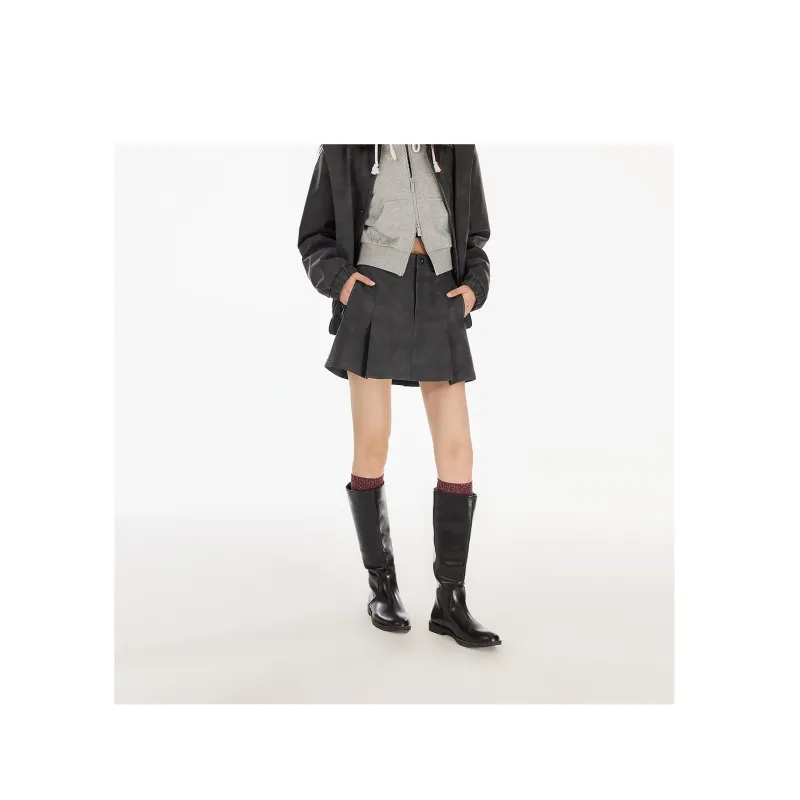 MLMR Casual Short Skirts Women's Dark Gray-2