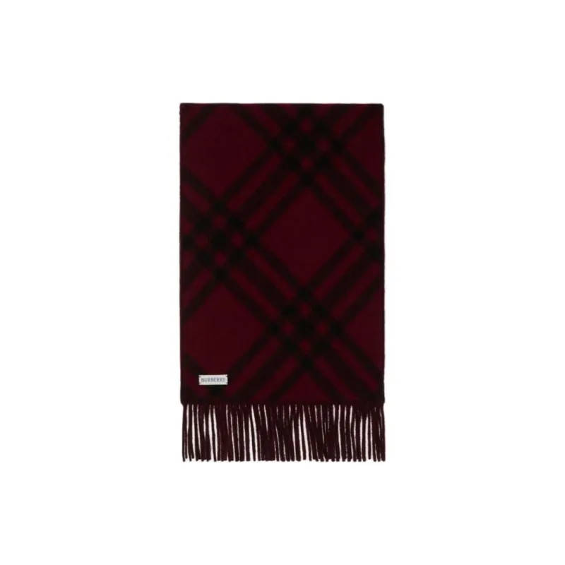 Burberry Cashmere Knit Scarves Unisex Red-0