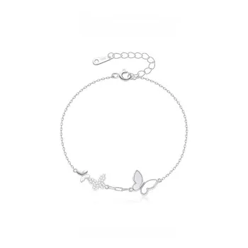 KING OF BLING 925 Silver, Mother Of Pearl, Cubic Zirconia Bracelets Women's Year Of The Snake Good Luck