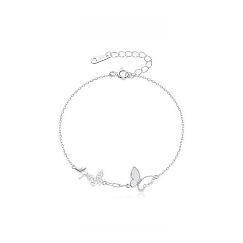 KING OF BLING 925 Silver, Mother Of Pearl, Cubic Zirconia Bracelets Women's Year Of The Snake Good Luck