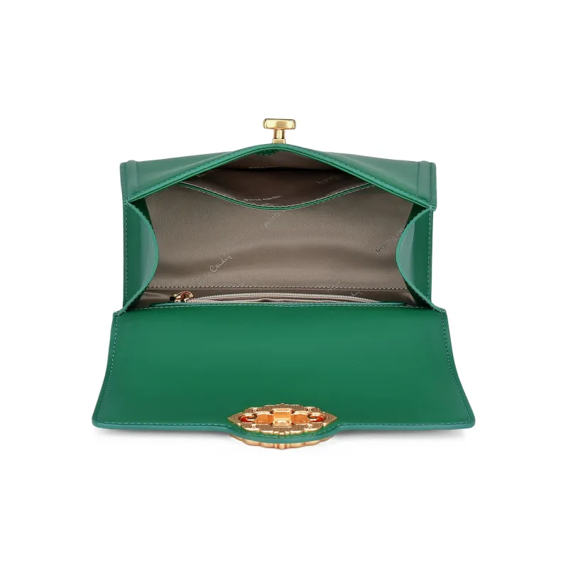 PIERRE CARDIN Cow Leather Crossbody Handbags Regular Women's Green/Brown-8