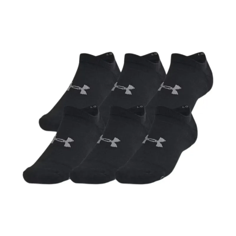 Under Armour Essential Cushion Ankle Socks Unisex 6 Pack Black-0