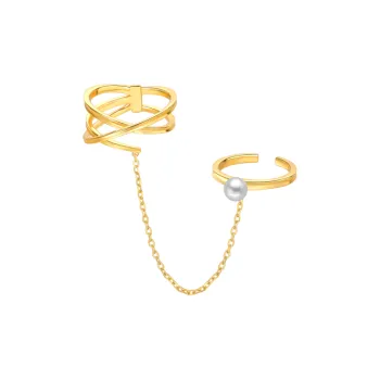 BABYBEI Shell Pearl Rings Women's
