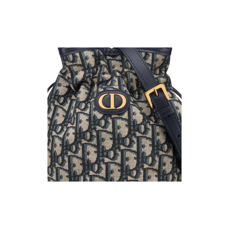 DIOR 30 Montaigne Cotton Bucket Bag, Shoulder Bag, Crossbody Bag Mini Women's Blue-4