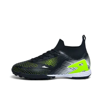 Kuding Soccer Shoes Unisex Mid Top Aqua/White Blue/Black Green