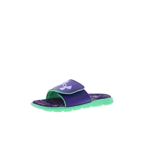 Under Armour Anti-Kick Cushioning Low-Top Kids' Slippers Purple Green Kids'