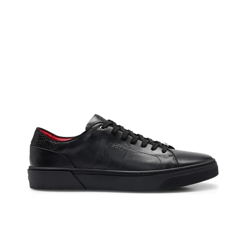HUGO BOSS Low-Top Skateboard Shoes Men's Black-1
