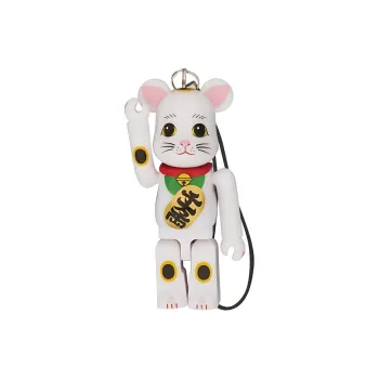 BE@RBRICK BE@RBRICK HAPPY Lucky Cat White Trendy Figures 5cm