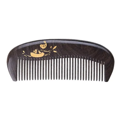 XIBI Sandalwood Household Mother Painted Bag Comb Portable Wooden Comb Massage Scalp Hair Growth