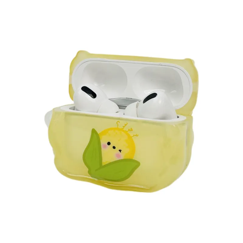Sopi Compatibility With Apple AirPods Pro 2/AirPods Pro/AirPods 3/2 TPU Wave Edge Corn Emoji Headphone Cases-2