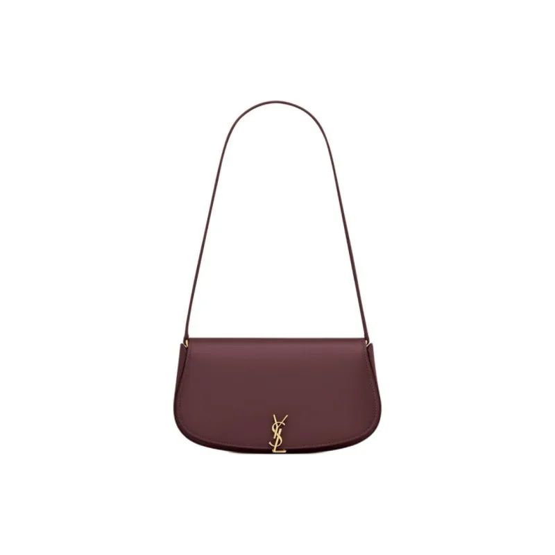 SAINT LAURENT Calfskin Shoulder Bag Women's Cabernet Sauvignon Red-0