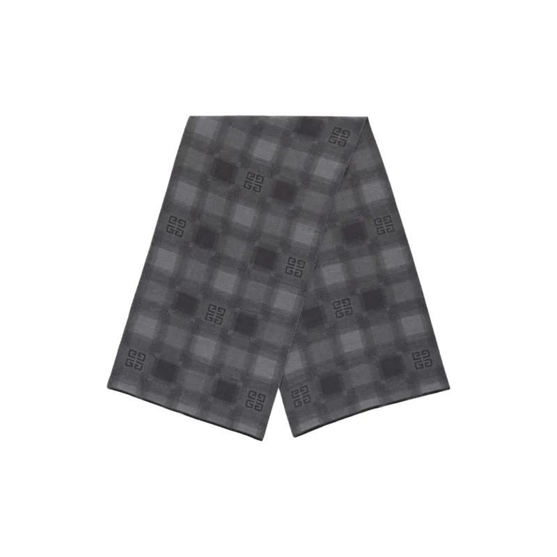 Givenchy Plaid 4G Logo Scarf-1