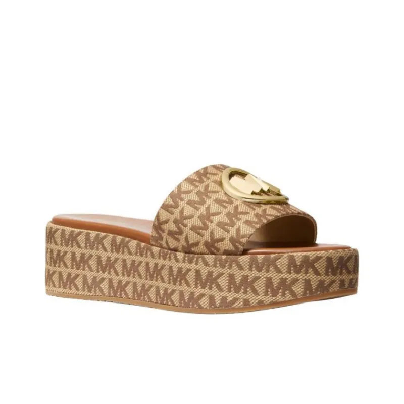 MICHAEL KORS Sadler Slide Slippers Women's Brown-2