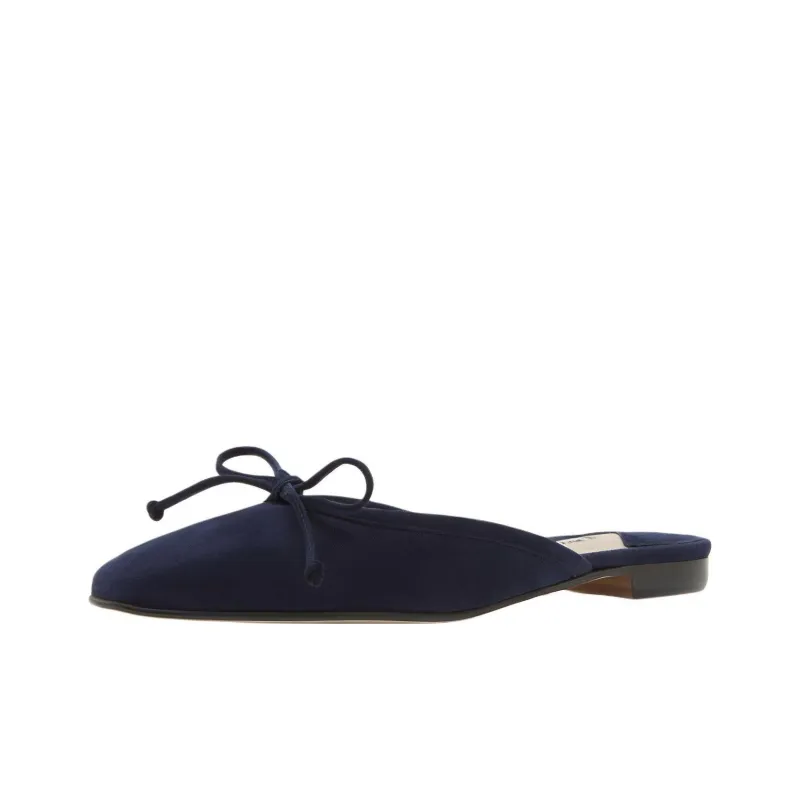 MANOLO BLAHNIK Closed Toe Slippers Women's Dark Blue-3
