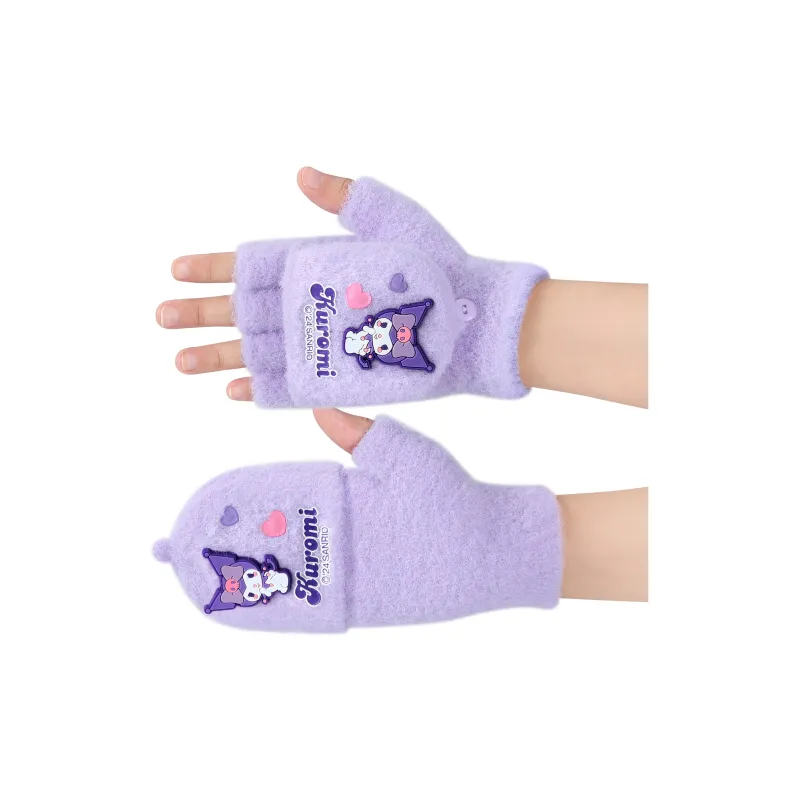 Hello Kitty Sanrio Series Polyamide Knitted Fabric Knit Glove Kids' Purple-3