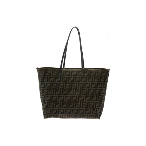 FENDI Cotton Tote Bag Shopping Bag Handbag Women's Green