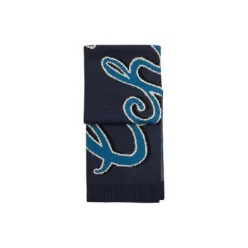 COACH Acrylic, Wool Knit Scarves Unisex Blue