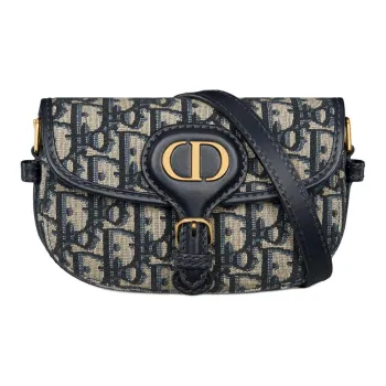 DIOR Bobby Cotton Handbag Shoulder Bag Crossbody Bag Mini Women's Blue