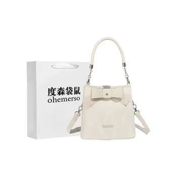 Dusen Kangaroo PU Crossbody Bag Women's Black