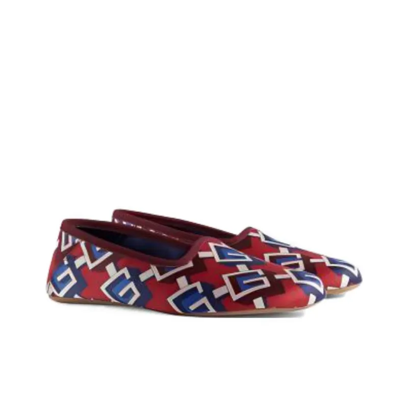 GUCCI Graphic Print Slippers Red Women's-2