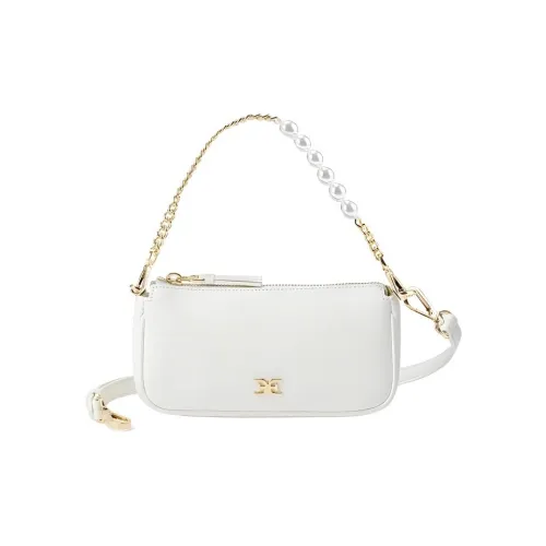 SAM EDELMAN Cow Split Leather Shoulder Bag Crossbody Bag Handbag Small Size Women's White