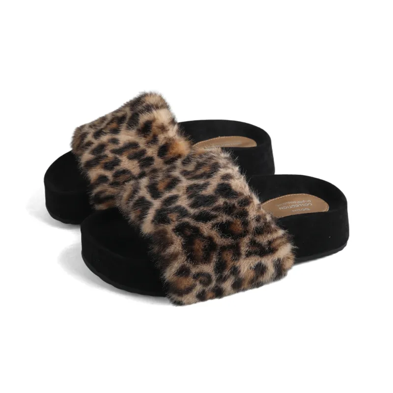 DOLIN COLLECTION Slip Resistant Slide Slippers Women's Leopard Print-6